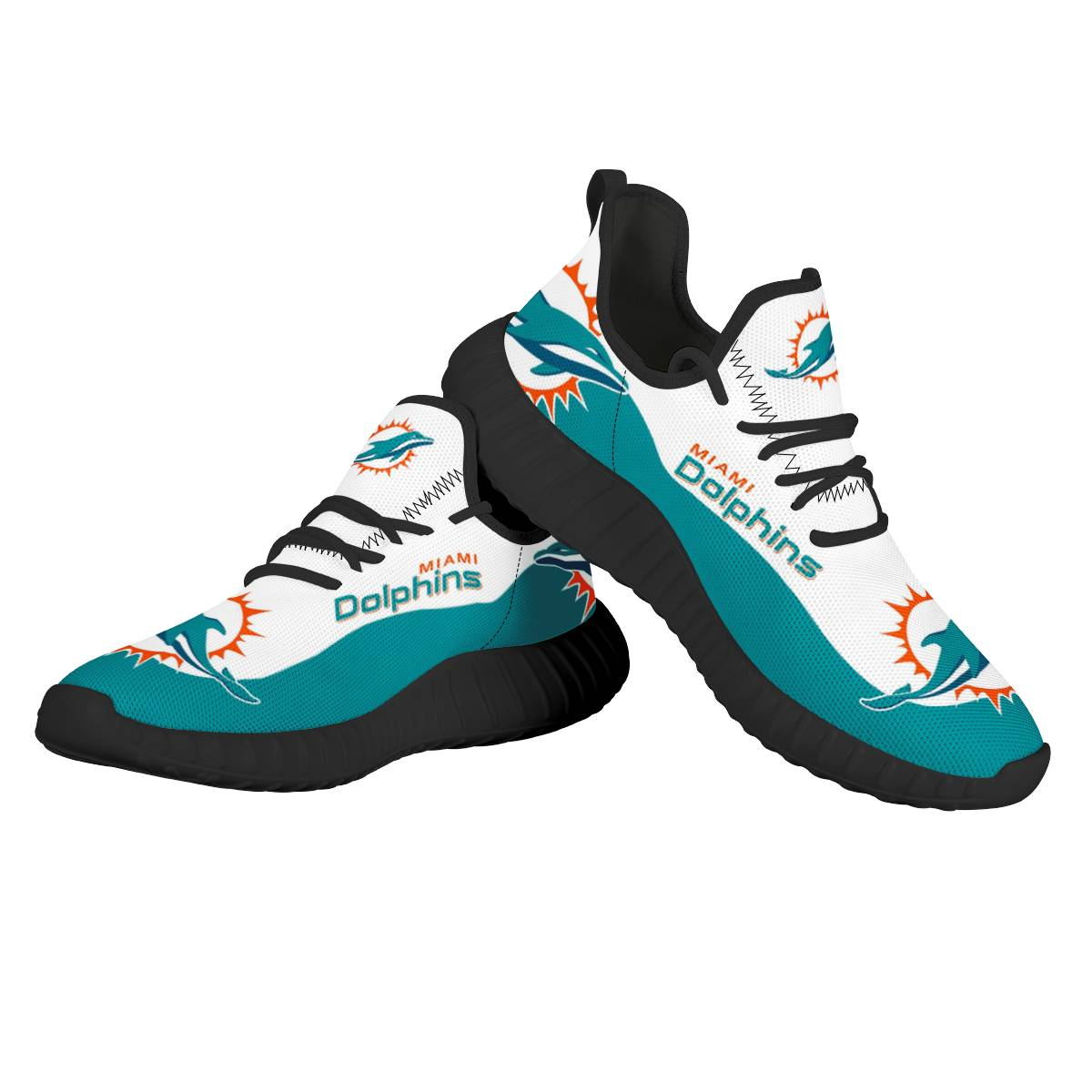 Women's NFL Miami Dolphins Mesh Knit Sneakers/Shoes 006